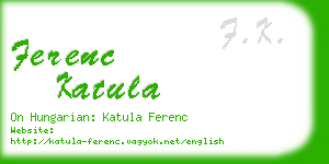 ferenc katula business card